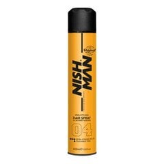 Stiprios fiksacijos plaukų lakas Nishman Hair Spray 04 Extra Hold vyrams, 400 ml цена и информация | Средства для укладки волос | pigu.lt