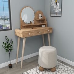 Столик для макияжа Asir, 130,8x74x35 см, коричневый цена и информация | Туалетные столики | pigu.lt