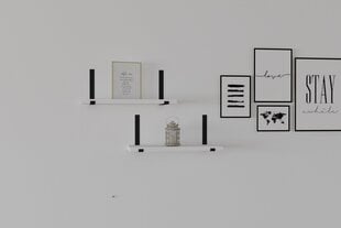 Полка настенная Asir, 40x15 см, белая цена и информация | Полки | pigu.lt