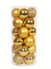 Рождественское украшение, золотые шары для елки, Electronics LV-161, 4 cм цена и информация | Ёлочные игрушки, верхушки | pigu.lt