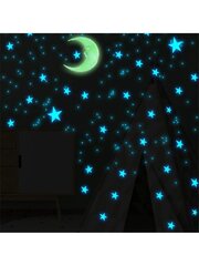 Светящиеся в темноте звёзды Виниловые наклейки на стену - 850 шт. цена и информация | Интерьерные наклейки | pigu.lt