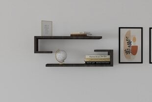 Sieninė lentyna Asir, 60x15x19,6 cm, ruda kaina ir informacija | Lentynos | pigu.lt