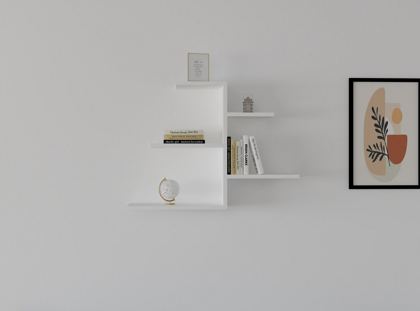Sieninė lentyna Asir, 82,2x48x19,6 cm, balta цена и информация | Lentynos | pigu.lt