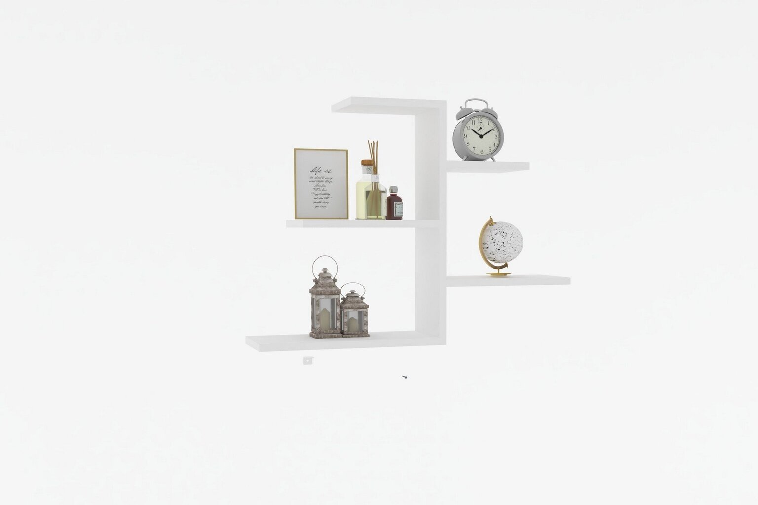 Sieninė lentyna Asir, 82,2x48x19,6 cm, balta kaina ir informacija | Lentynos | pigu.lt
