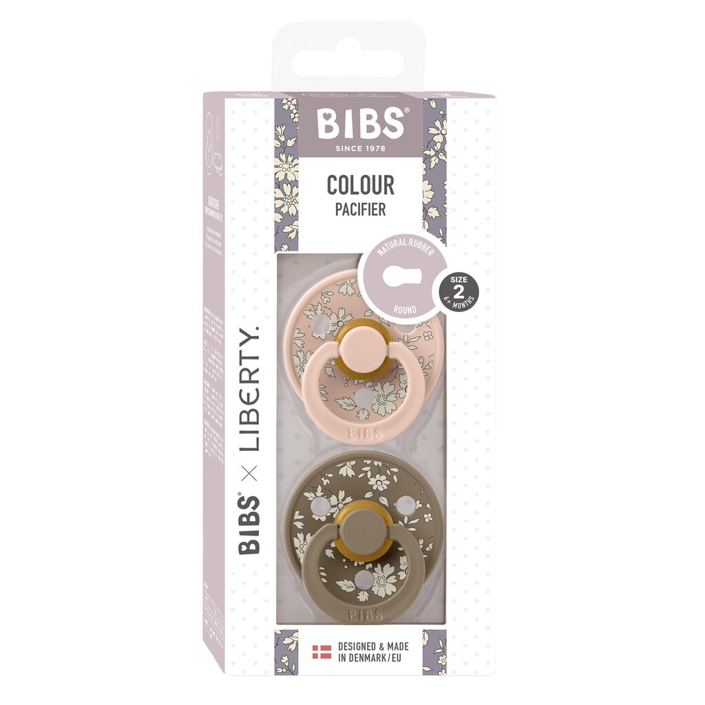 Čiulptukas Bibs X Liberty Colour Capel Blush Mix, 6-18 mėn, 2 vnt. цена и информация | Čiulptukai | pigu.lt