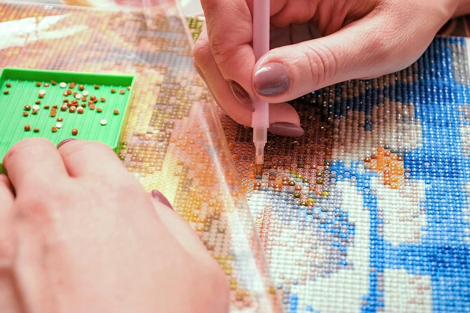 Deimantų siuvinėjimo mozaika Mėnesiena, 30x40 cm kaina ir informacija | Deimantinės mozaikos | pigu.lt