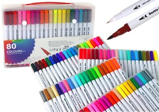 Spalvotų rašiklių rinkinys lagamine, 80 vnt. kaina ir informacija | Piešimo, tapybos, lipdymo reikmenys | pigu.lt