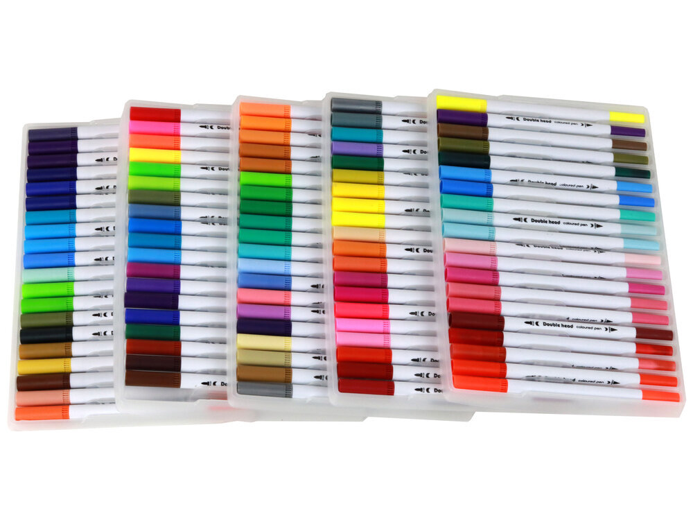 Spalvotų rašiklių rinkinys lagamine, 100 vnt. цена и информация | Piešimo, tapybos, lipdymo reikmenys | pigu.lt