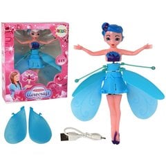 Skraidanti lėlė valdoma ranka Lean Toys, mėlyna цена и информация | Игрушки для девочек | pigu.lt