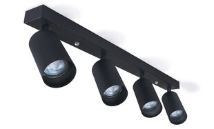Светодиодный накладной галогенный настенно-потолочный светильник Viki L x4 - черный цена и информация | Потолочные светильники | pigu.lt
