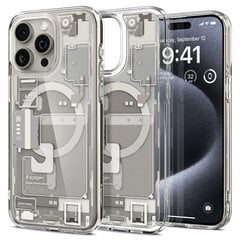 Spigen Ultra Hybrid Mag case with MagSafe for iPhone 15 Pro Max - natural titanium (Zero One pattern) цена и информация | Чехлы для телефонов | pigu.lt