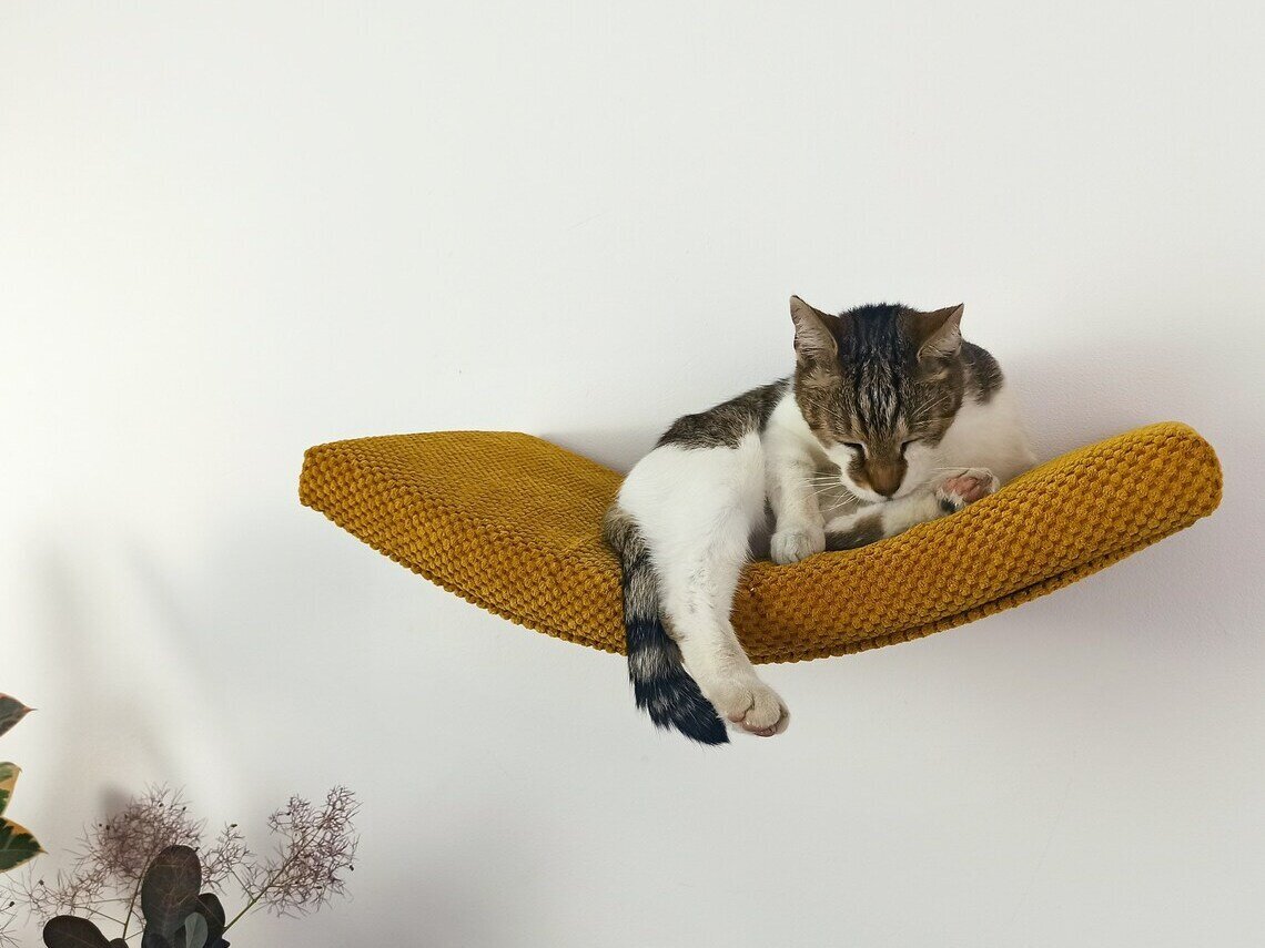 Metalinė sieninė lentyna katėms Cat's Atelier ARC, 75 cm kaina ir informacija | Guoliai, pagalvėlės | pigu.lt