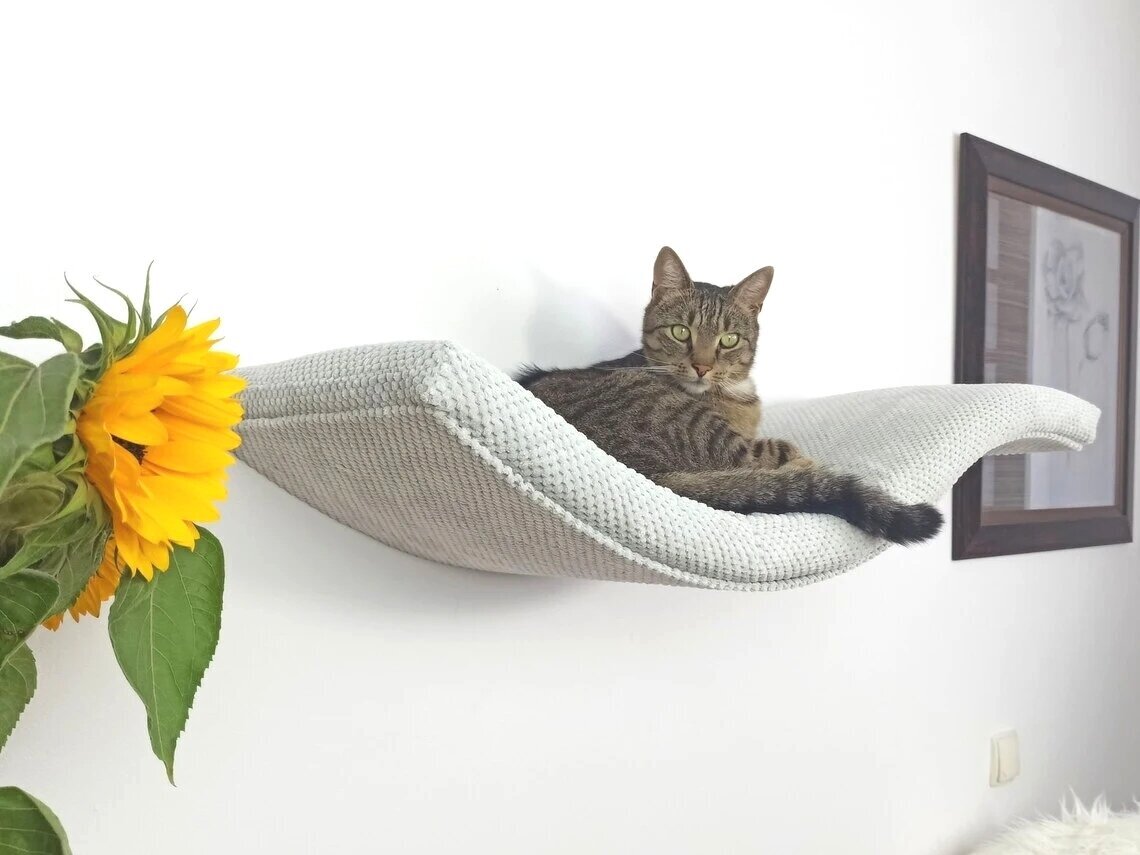 Metalinė sieninė lentyna katėms Cat's Atelier Wave kaina ir informacija | Guoliai, pagalvėlės | pigu.lt
