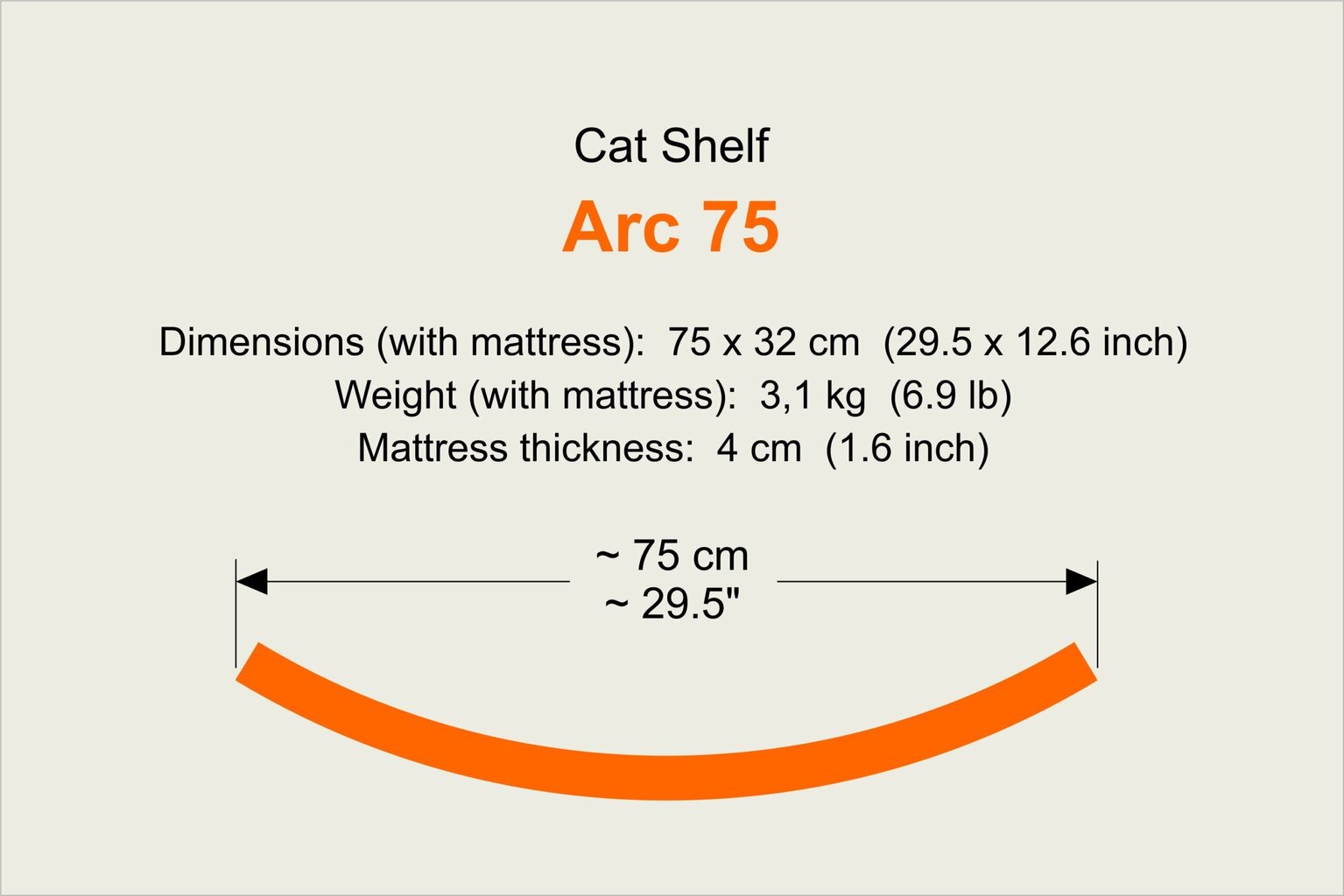 Metalinė langų lentyna katėms Base Cat ARC, 75 cm kaina ir informacija | Guoliai, pagalvėlės | pigu.lt