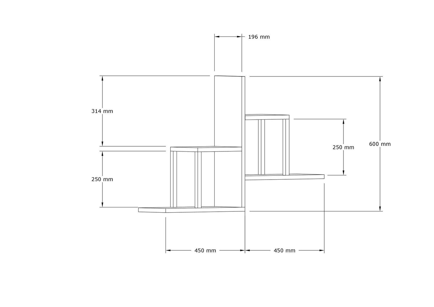 Sieninė lentyna Asir, 60x90x20 cm, balta цена и информация | Lentynos | pigu.lt