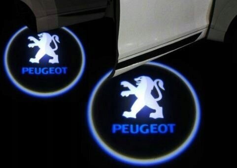 2-jų logotipų projektorių rinkinys ME Premium, Peugeot 407 2004-2011 kaina ir informacija | Automobilių salono dalys | pigu.lt