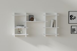 Sieninė lentyna Asir, 116,4x60x19,5 cm, balta kaina ir informacija | Lentynos | pigu.lt
