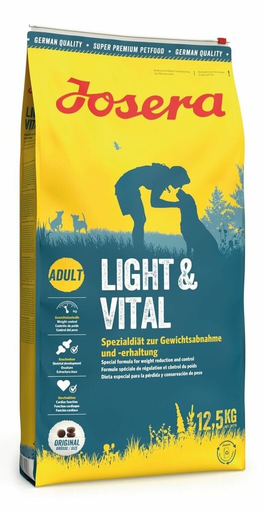 Josera Light&Vital suaugusiems šunims svoriui mažinti, 12,5 kg цена и информация | Sausas maistas šunims | pigu.lt