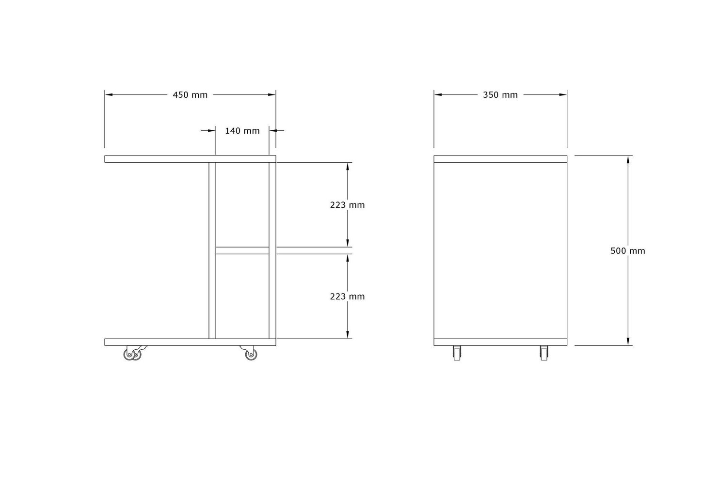 Kavos stalelis Asir, 45x50x35 cm, baltas kaina ir informacija | Kavos staliukai | pigu.lt
