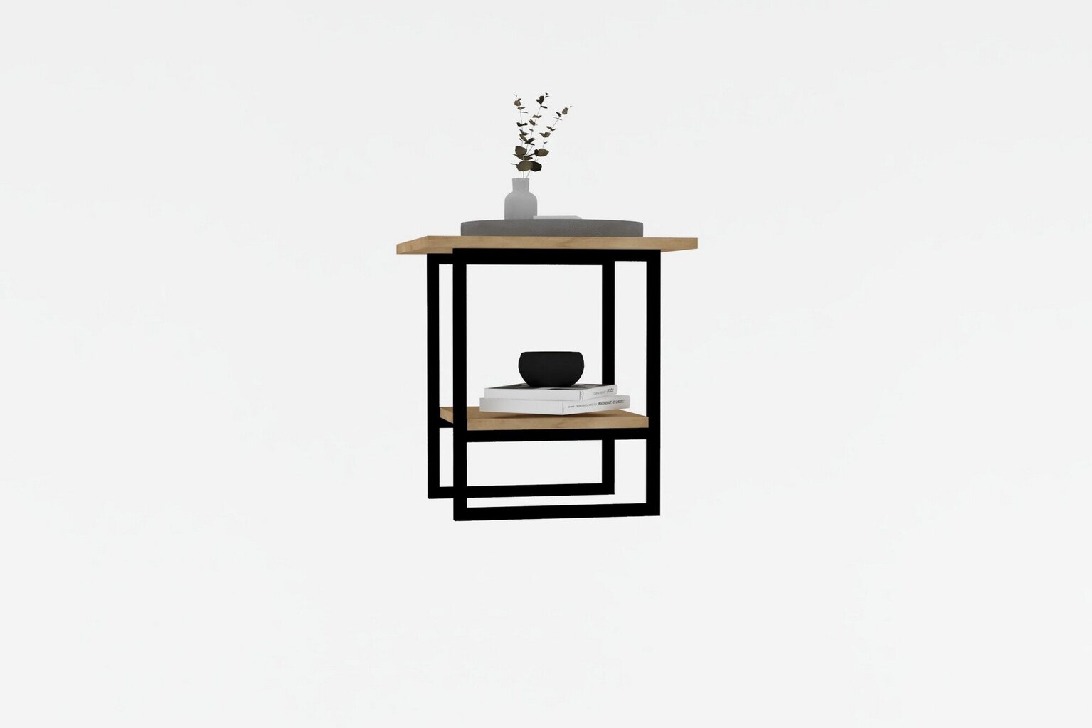 Kavos stalelis Asir, 45x47x45 cm, smėlio spalvos/juodas цена и информация | Kavos staliukai | pigu.lt