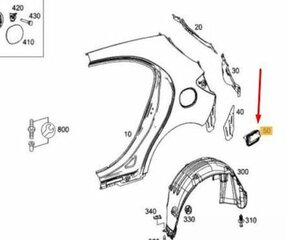 Galinės oro ventiliacijos sklendė Mercedes-Benz A1768302700, 1 Vnt. цена и информация | Автопринадлежности | pigu.lt