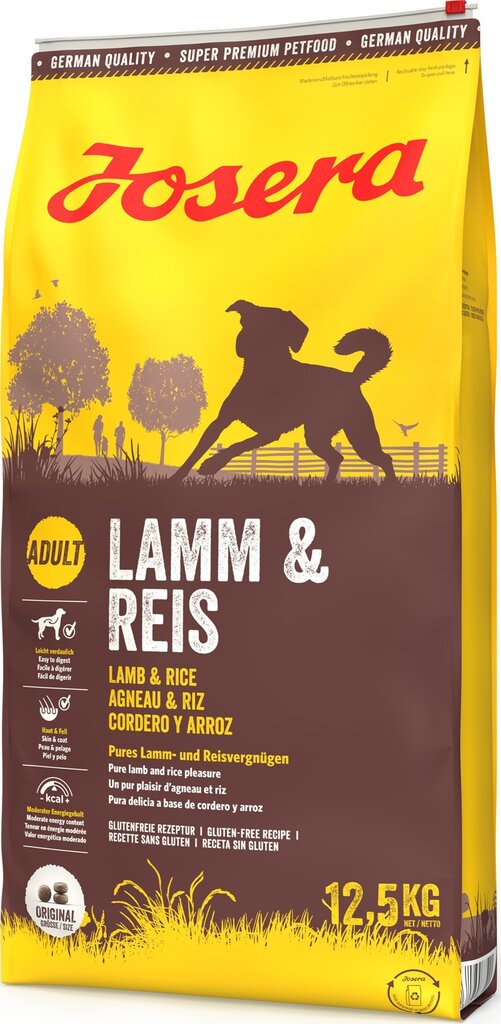 Josera įvairaus aktyvumo šunims Lamb&Rice, 12,5 kg цена и информация | Sausas maistas šunims | pigu.lt
