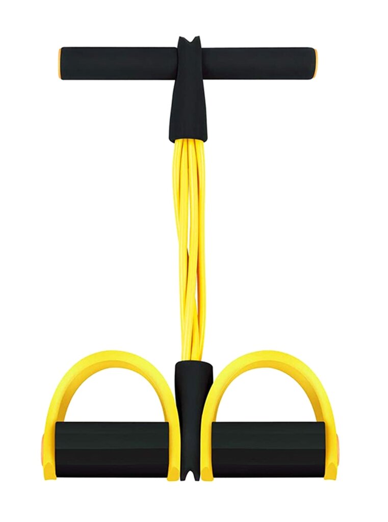 Ekspanderis skirtas pilvo ir kojų treniruotėms Perf, 40cm, geltonas kaina ir informacija | Pasipriešinimo gumos, žiedai | pigu.lt