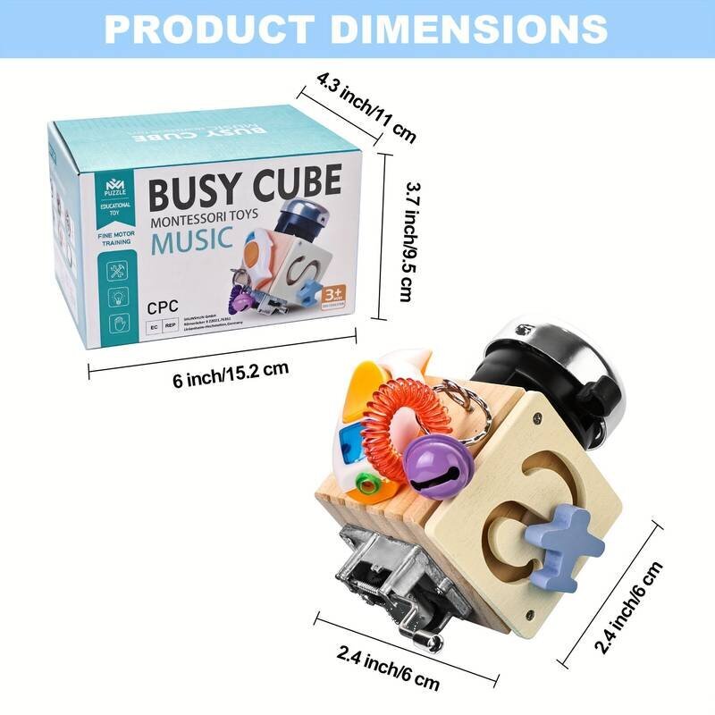 Muzikinis sensorinis kubas vaikams Busy Cube цена и информация | Lavinamieji žaislai | pigu.lt