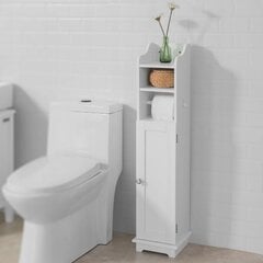 Vonios spintelė SoBuy 16x21x99 cm balta цена и информация | Шкафчики для ванной | pigu.lt
