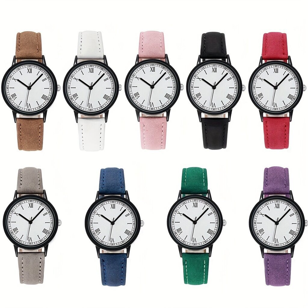 Apvalus kvarcinis laikrodis, raudonas kaina ir informacija | Moteriški laikrodžiai | pigu.lt
