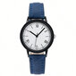 Apvalus kvarcinis laikrodis, mėlynas kaina ir informacija | Moteriški laikrodžiai | pigu.lt
