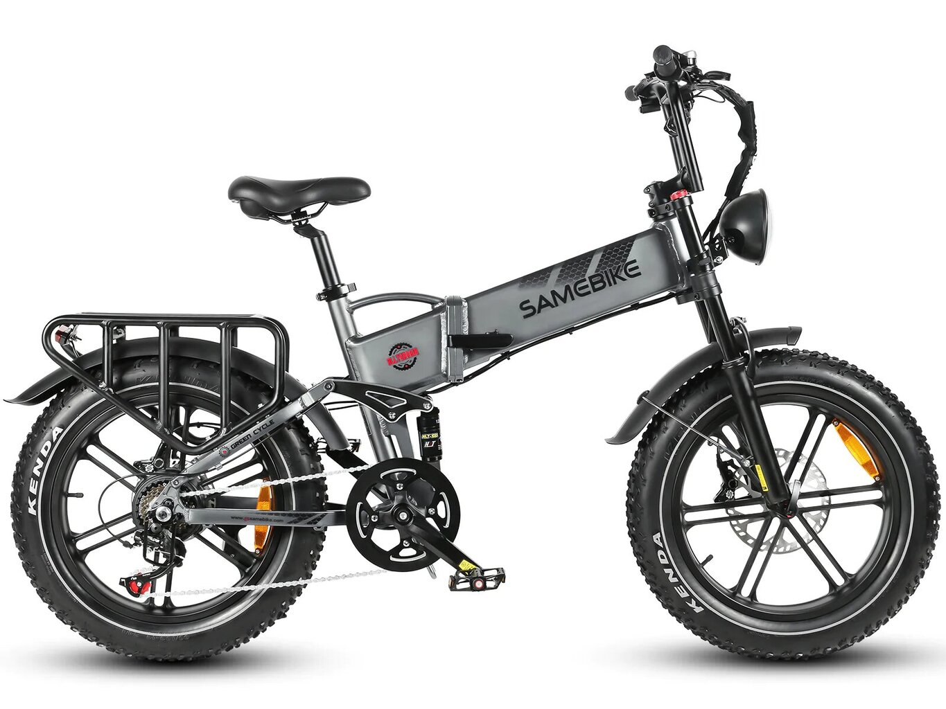 Elektrinis dviratis Samebike RS-A02 20", pilkas kaina ir informacija | Elektriniai dviračiai | pigu.lt