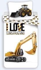 Patalynės komplektas Construction Love, 140×200, 2 dalių kaina ir informacija | Patalynė kūdikiams, vaikams | pigu.lt