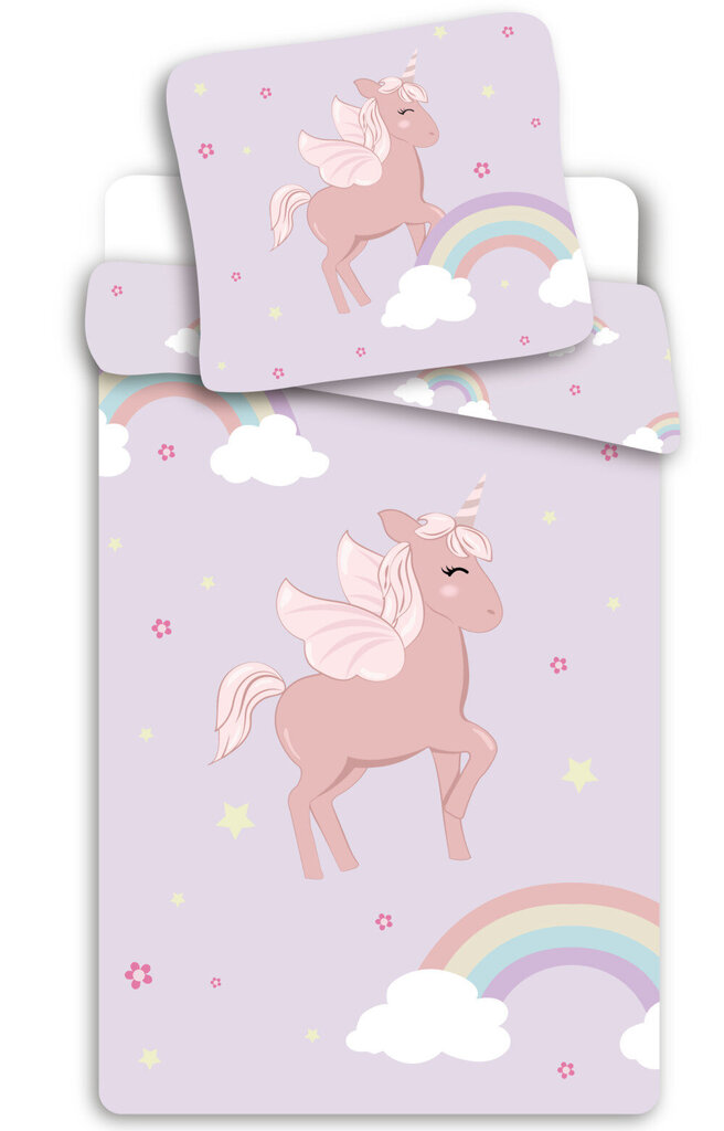 Patalynės komplektas Unicorn Cloudy Pink, 140×200, 2 dalių цена и информация | Patalynė kūdikiams, vaikams | pigu.lt