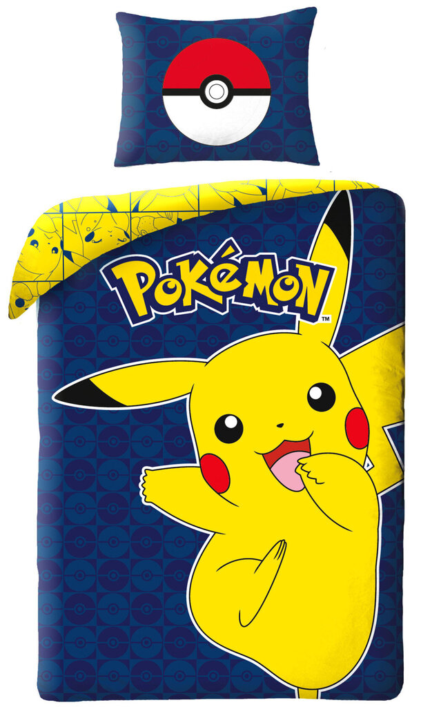 Patalynės komplektas Pokémon Joyful Pikachu, 140×200, 2 dalių kaina ir informacija | Patalynė kūdikiams, vaikams | pigu.lt
