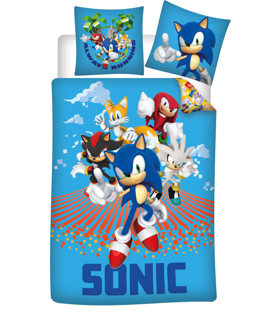 Patalynės komplektas Sonic the Hedgehog Always Running, 140×200, 2 dalių kaina ir informacija | Patalynė kūdikiams, vaikams | pigu.lt