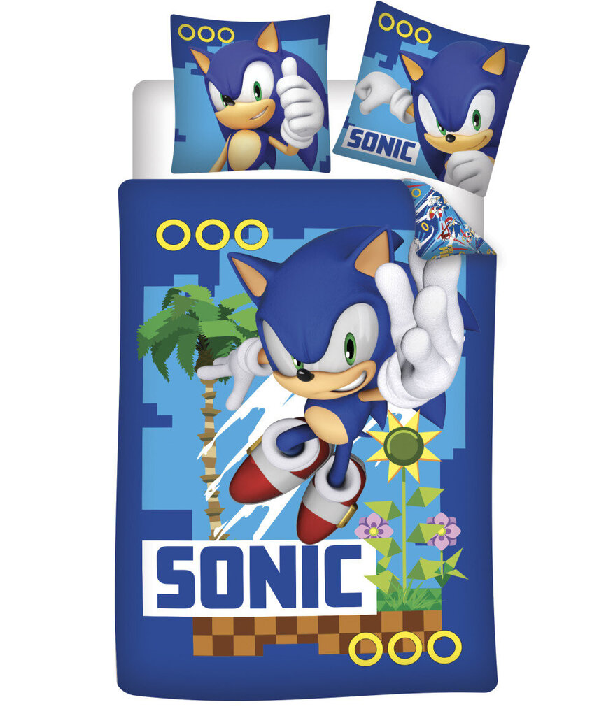 Patalynės komplektas Sonic the Hedgehog World Runner, 140×200, 2 dalių kaina ir informacija | Patalynė kūdikiams, vaikams | pigu.lt