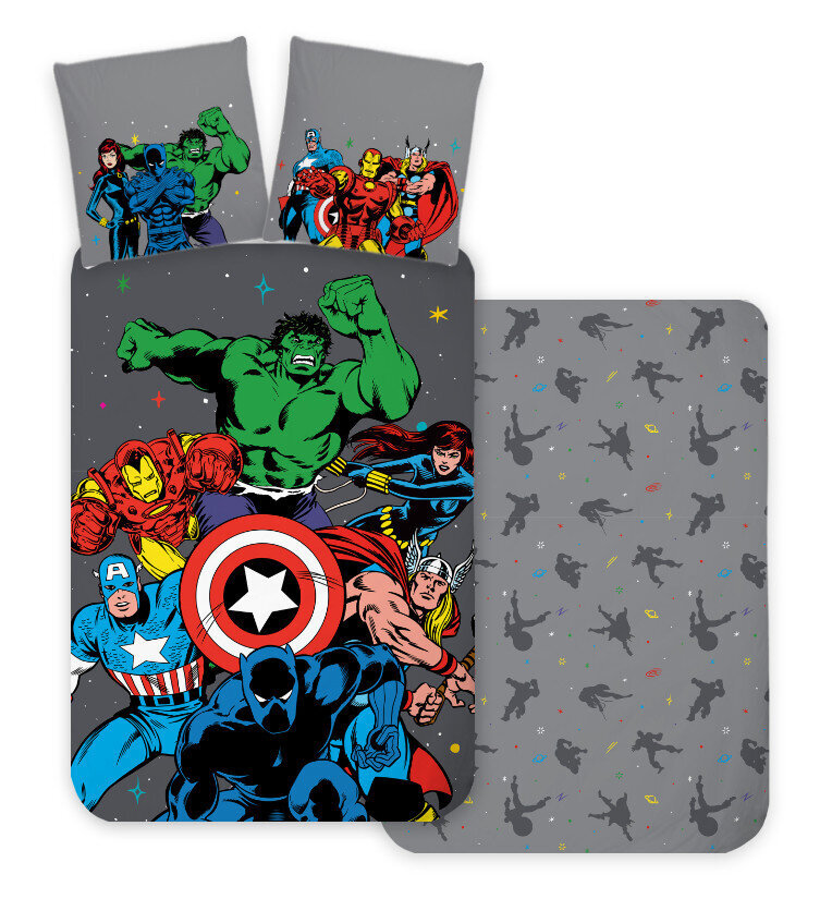 Patalynės komplektas Avengers Classic Comic Style Kids, 100×135, 2 dalių цена и информация | Patalynė kūdikiams, vaikams | pigu.lt