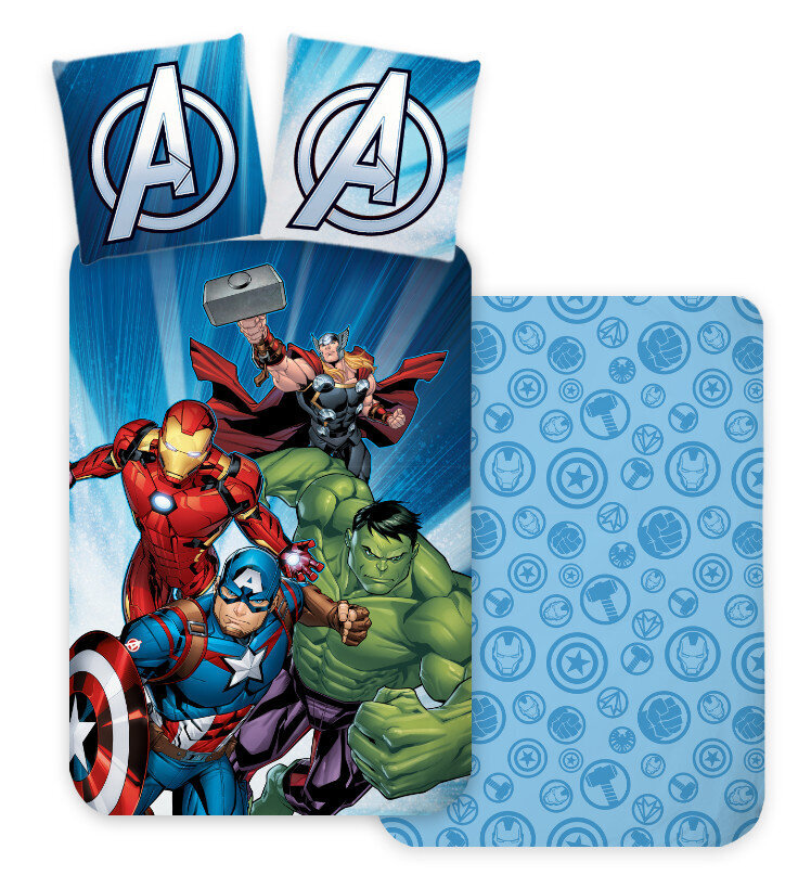 Patalynės komplektas Avengers Power Strike Kids, 100×135, 2 dalių цена и информация | Patalynė kūdikiams, vaikams | pigu.lt
