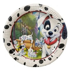 Disney 101 Dalmatians Одноразовые бумажные тарелки  (8 шт) 23 cm цена и информация | Праздничная одноразовая посуда | pigu.lt