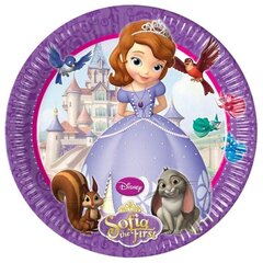 Vienkartinės popierinės lėkštės Sofia the First, 8 vnt. kaina ir informacija | Vienkartiniai indai šventėms | pigu.lt