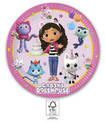 Gabby's Dollhouse Одноразовые бумажные тарелки  (8 шт) 20 cm FSC цена и информация | Праздничная одноразовая посуда | pigu.lt