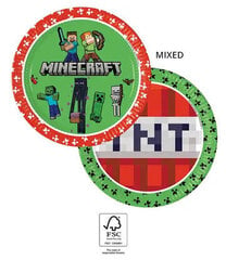 Minecraft Одноразовые бумажные тарелки  (8 шт) 23 cm FSC цена и информация | Праздничная одноразовая посуда | pigu.lt