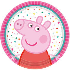 Peppa Pig Одноразовые бумажные тарелки  (8 шт) 18 cm цена и информация | Праздничная одноразовая посуда | pigu.lt