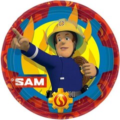 Vienkartinės popierinės lėkštės Fireman Sam, 8 vnt. kaina ir informacija | Vienkartiniai indai šventėms | pigu.lt