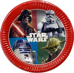 Star Wars Dark Force Одноразовые бумажные тарелки  (8 шт) 19,5 cm цена и информация | Праздничная одноразовая посуда | pigu.lt