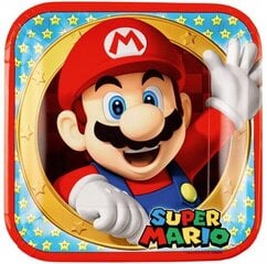 Vienkartinės popierinės lėkštės Super Mario, 8 vnt. kaina ir informacija | Vienkartiniai indai šventėms | pigu.lt