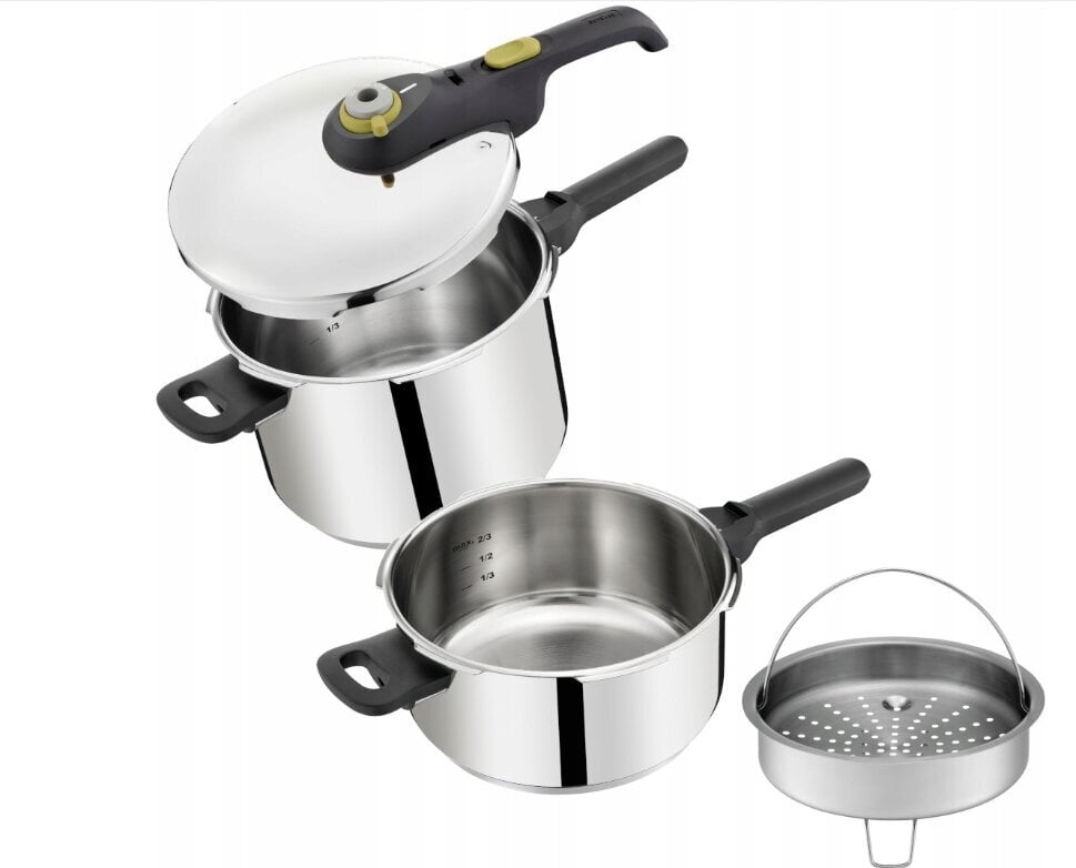 Tefal greitpuodis Secure 5 Neo P2544341, 4/6 l, 2 vnt. kaina ir informacija | Puodai, greitpuodžiai | pigu.lt