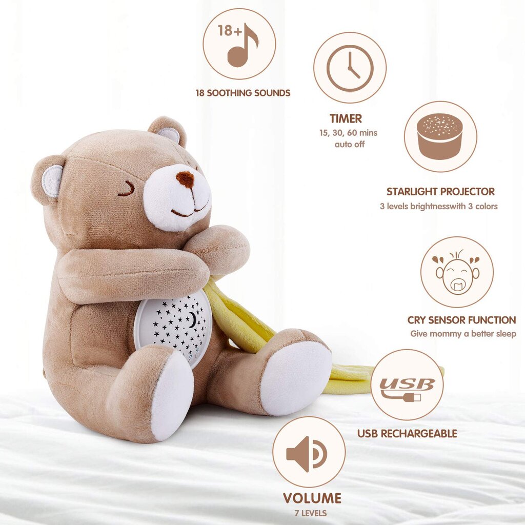 Migdukas meškiukas Apunol Sleep Aid цена и информация | Žaislai kūdikiams | pigu.lt