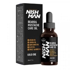 Barzdos ir ūsų priežiūros aliejus Nishman Beard & Mustache Care Oil vyrams, 30 ml цена и информация | Косметика и средства для бритья | pigu.lt